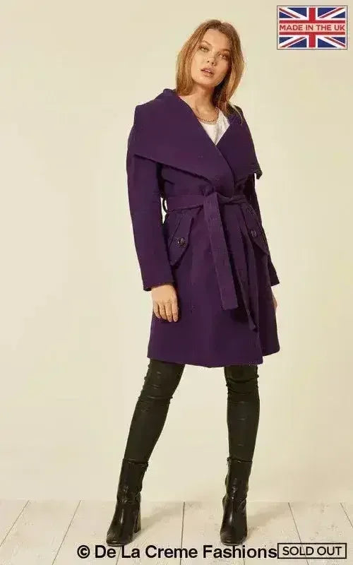 Wool Blend Large Lapel Duster Coat - Femstylo