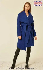Wool Blend Large Lapel Duster Coat - Femstylo