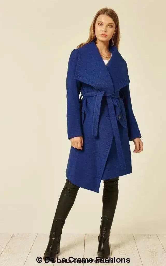 Wool Blend Large Lapel Duster Coat - Femstylo