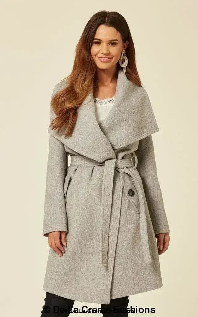 Wool Blend Large Lapel Duster Coat - Femstylo