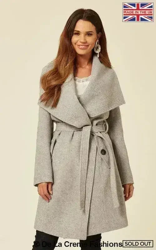 Wool Blend Large Lapel Duster Coat - Femstylo