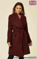 Wool Blend Large Lapel Duster Coat - Femstylo