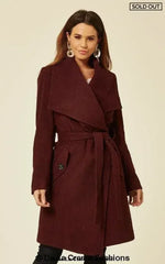 Wool Blend Large Lapel Duster Coat - Femstylo