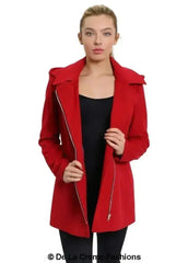 De La Creme Wool Blend Hooded Coat - Italian Fabric | Femstylo - Femstylo