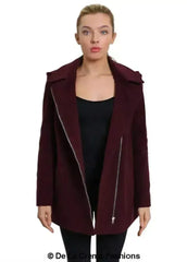 De La Creme Wool Blend Hooded Coat - Italian Fabric | Femstylo - Femstylo