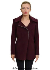 De La Creme Wool Blend Hooded Coat - Italian Fabric | Femstylo - Femstylo