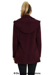 De La Creme Wool Blend Hooded Coat - Italian Fabric | Femstylo - Femstylo