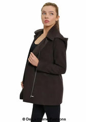 De La Creme Wool Blend Hooded Coat - Italian Fabric | Femstylo - Femstylo