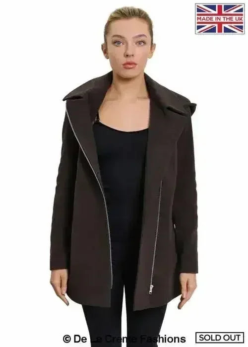 De La Creme Wool Blend Hooded Coat - Italian Fabric | Femstylo - Femstylo