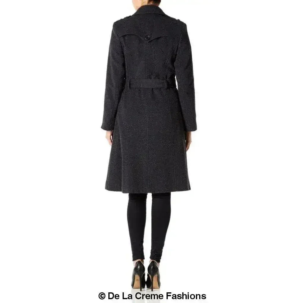 Wool Cashmere Military Coat - British Made | Femstylo - Femstylo