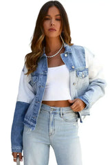 Sky Blue Denim Hem Jacket - Femstylo