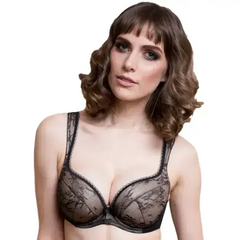 Lavinia Sofia Lace Overlay Push Up Plunge Bra - Femstylo