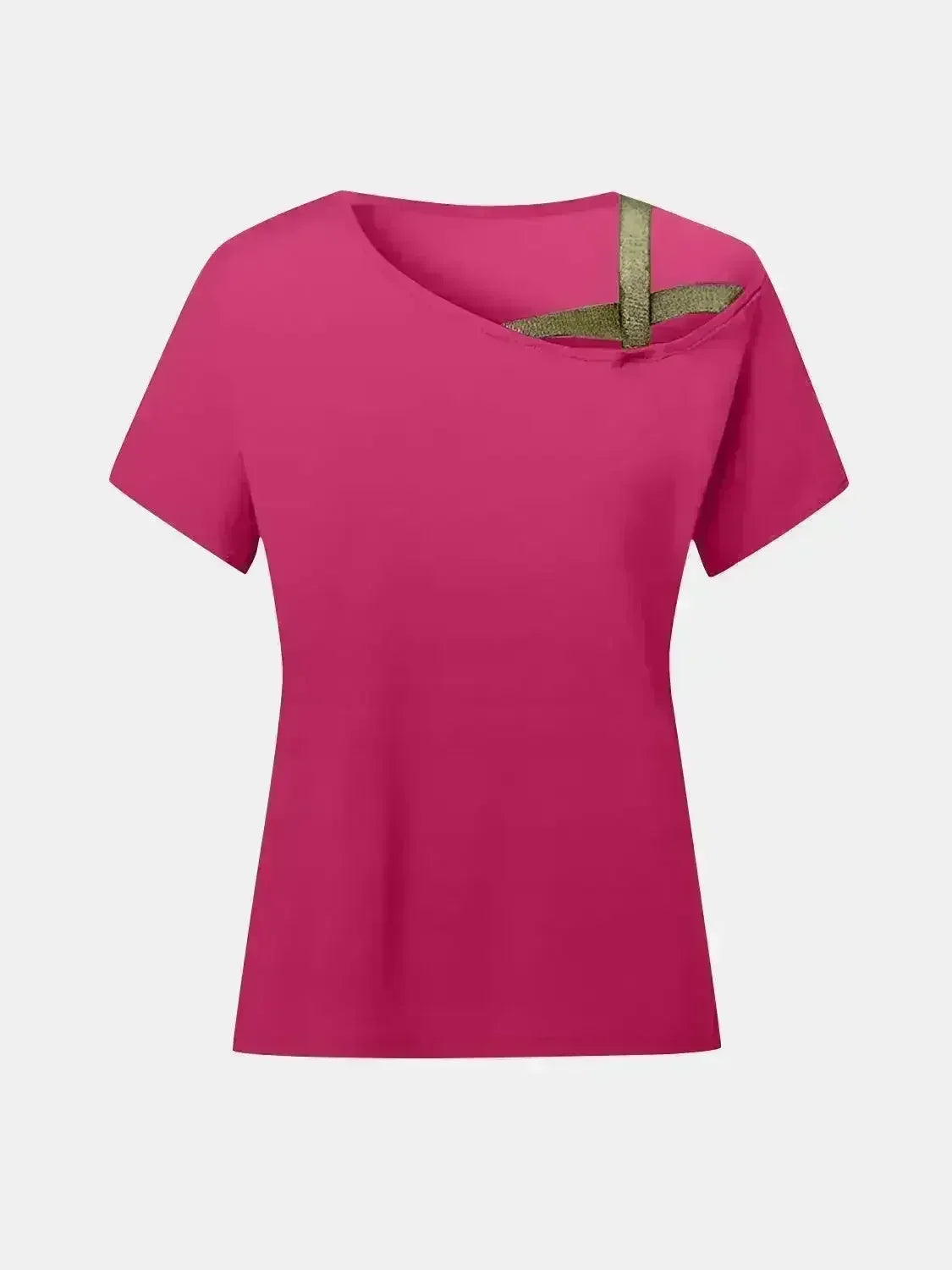 Asymmetrical Neck T-Shirt – Modern Basic with Edge - Femstylo