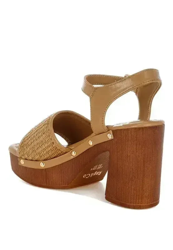 Mazaro Raffia Chunky Sandals - Femstylo