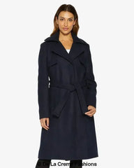 Dina Lapel Collar Duster Coat With Belt - Femstylo