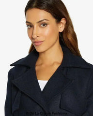 Dina Lapel Collar Duster Coat With Belt - Femstylo