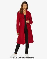 Dina Lapel Collar Duster Coat With Belt - Femstylo