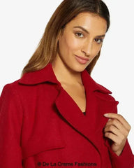 Dina Lapel Collar Duster Coat With Belt - Femstylo