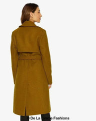 Dina Lapel Collar Duster Coat With Belt - Femstylo