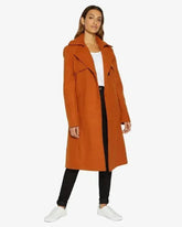 Dina Lapel Collar Duster Coat With Belt - Femstylo