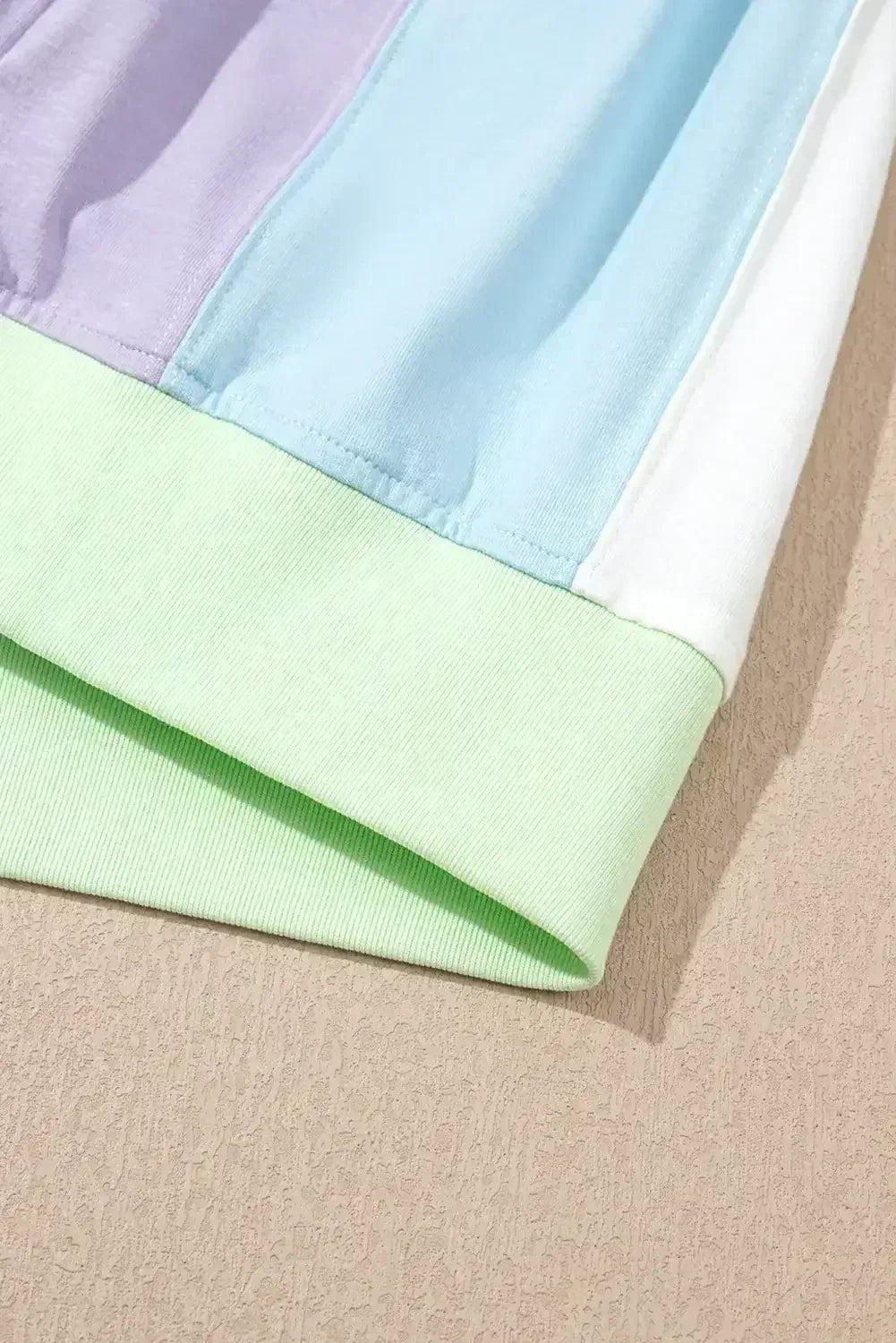 Purple Colorblock Patchwork Oversized T Shirt - Femstylo