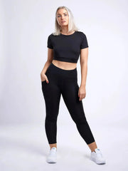 Women's Lightweight Short-Sleeve Crop Top - Workout & Casual - Femstylo