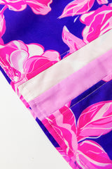 Sachet Pink Floral Print Ruffle Puff Sleeve Pop of Color Neckline Blouse