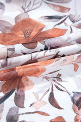 White Floral Print Sweetheart Neck High Waist Mini Dress