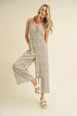 Aemi + Co Floral Sweetheart Neck Wide Leg Jumpsuit - Femstylo
