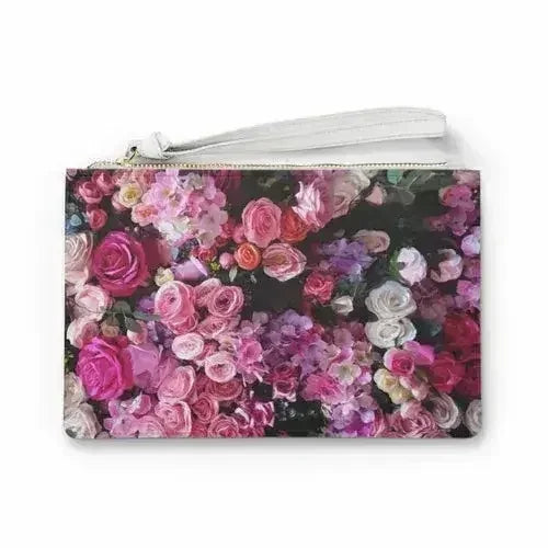 Floral Bouquet Designed Zipped Clutch Bag - Femstylo
