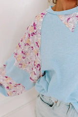 Floral Patchwork Blouse - Balloon Sleeve Top | Femstylo - Femstylo
