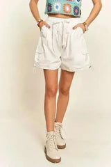 ADORA Drawstring Shorts with Pockets - Femstylo