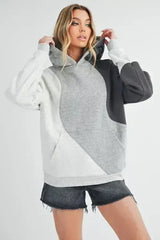 Aemi + Co Color Block Hoodie with Kangaroo Pocket - Femstylo