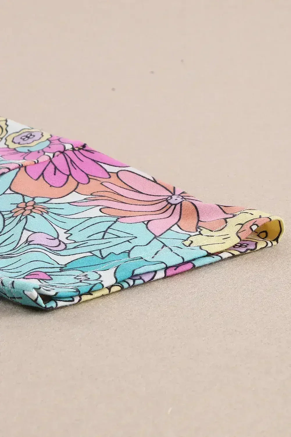 Floral Patchwork Top - Short Sleeve Summer Tee | Femstylo - Femstylo