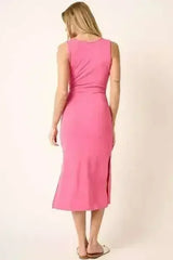 Side Slit Wide Strap Midi Tank Dress | Mittoshop - Femstylo