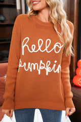 Flamingo Hello Pumpkin Graphic Sweater