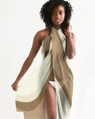 Sheer Sarong Swimsuit Cover Up Wrap / Brown Swirl - Femstylo