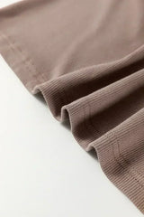 Smoke Gray Ribbed Knit Contrast Edge U Neck Slim Fit Tank Top - Femstylo