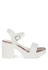 Kolata Faux Leather Pin Buckle Platform Heels - Femstylo