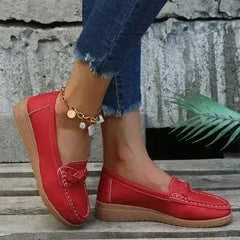 Wedge Heel Loafers - Woven PU Shoes | Femstylo - Femstylo