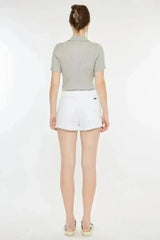 Kancan Raw Hem Distressed Denim Shorts - Femstylo