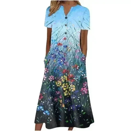 Women’s Summer Midi Dress – Casual, Light & Pocket-Ready - Femstylo