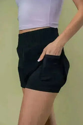 White Birch Full Size High Waisted Knit Shorts - Femstylo