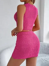 Twisted Round Neck Sleeveless Top and Skirt Sweater Set - Femstylo