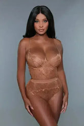 Bettany Lace Bodysuit – Romantic Keyhole Back & Scalloped Trim - Femstylo