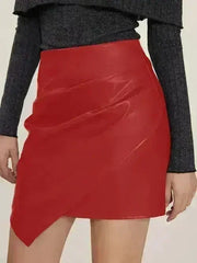 Ruched Mini Skirt with Zipper - Femstylo