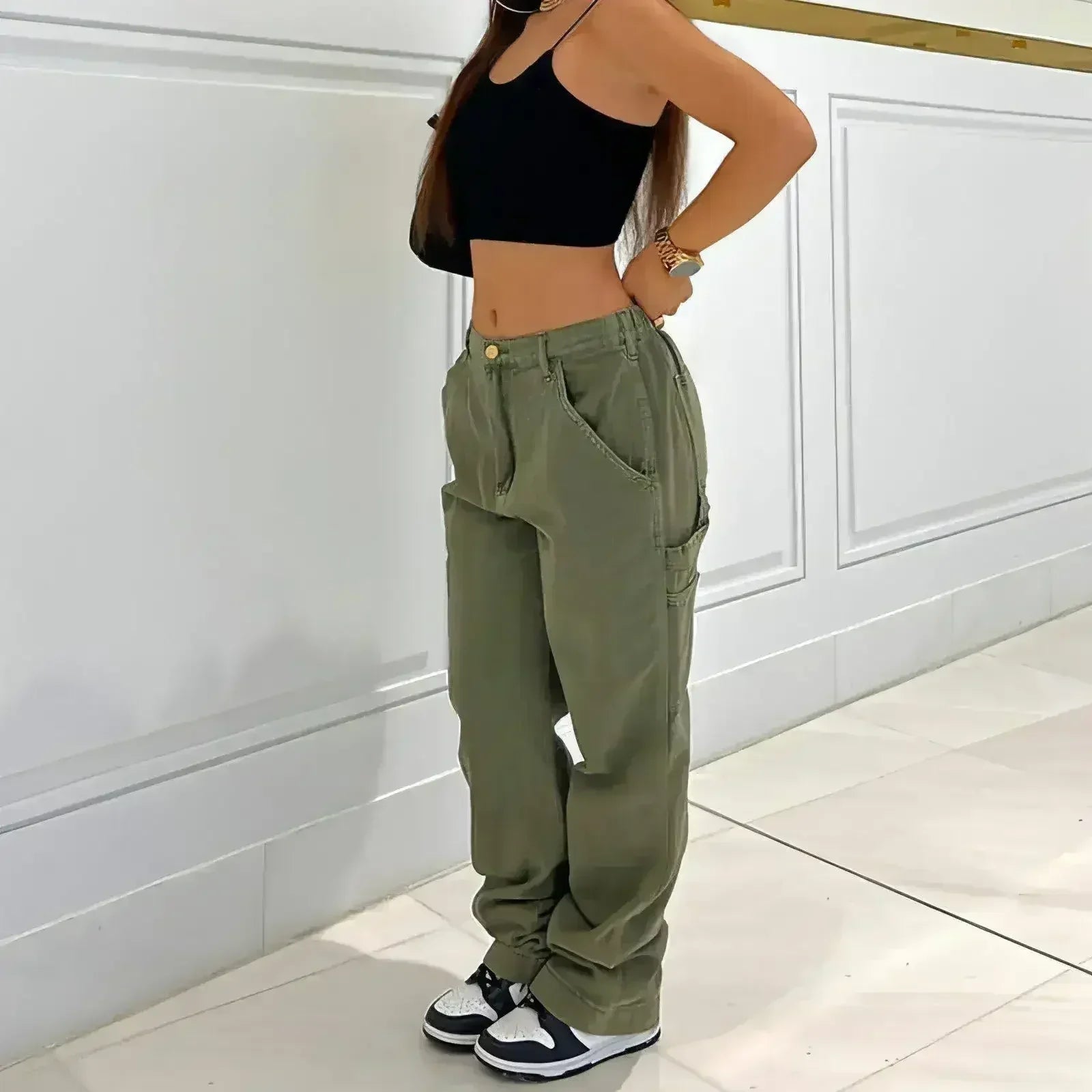 CargoMuse™ – High Waist Straight-Leg Utility Jeans for Women - Femstylo