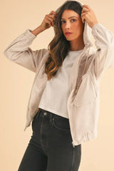 Real Teal Corduroy Zip-Up Hooded Jacket – Femstylo