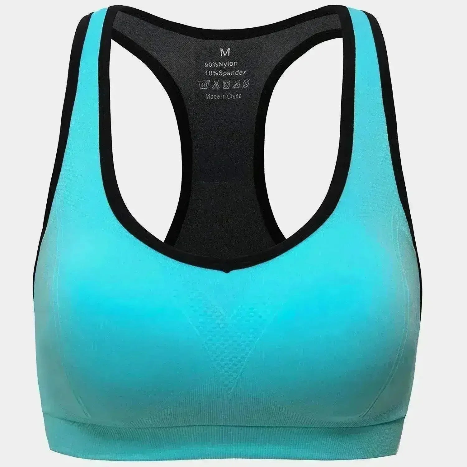 Women’s Stylish Racerback Athletic Sports Bra | Padded Seamless High I - Femstylo