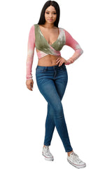 Tie-Dye Wrap Crop Top - Femstylo
